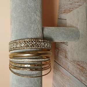 7 Pc Rose Gold-toned Stacked Costume Jewelry